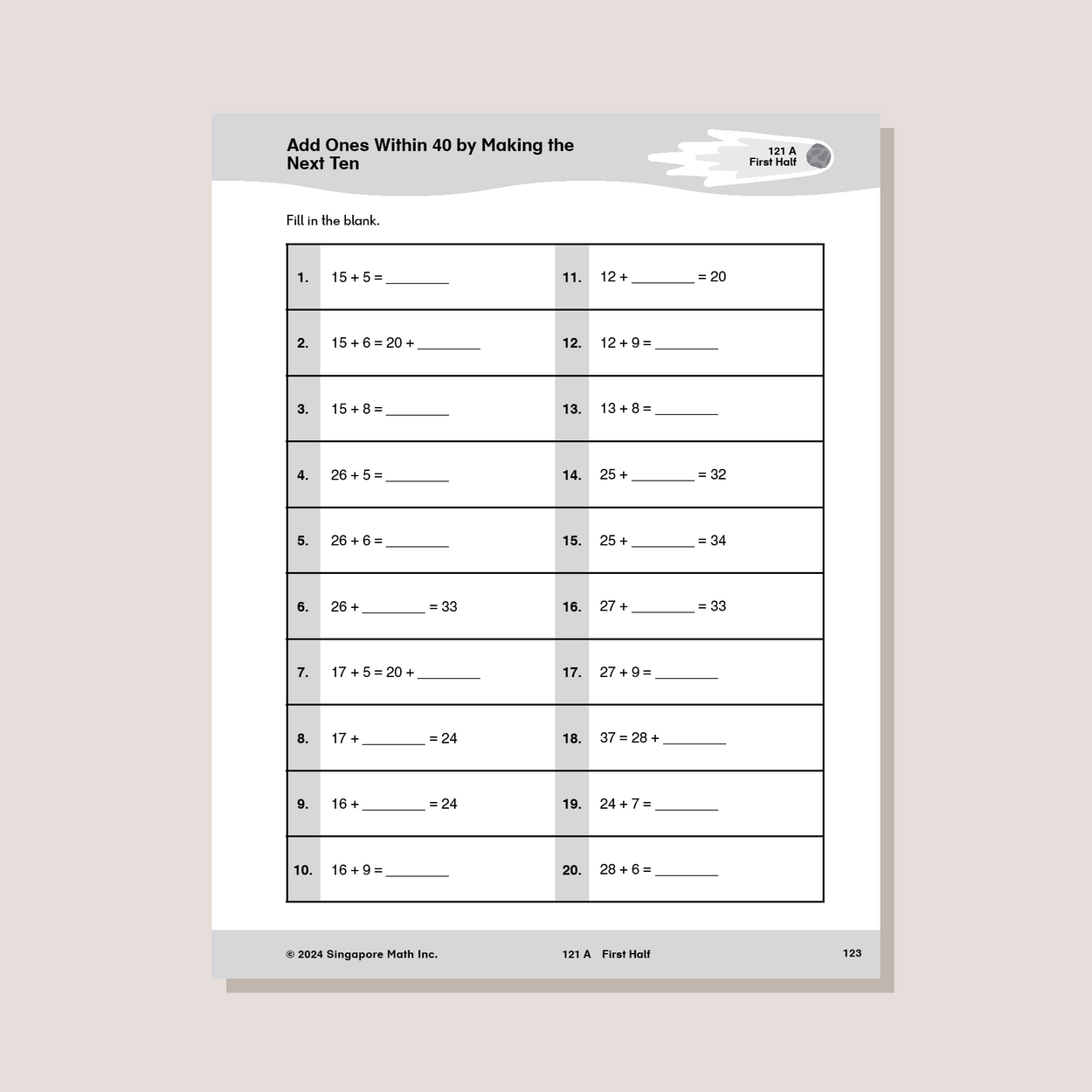 Singapore Math® Sprints 1